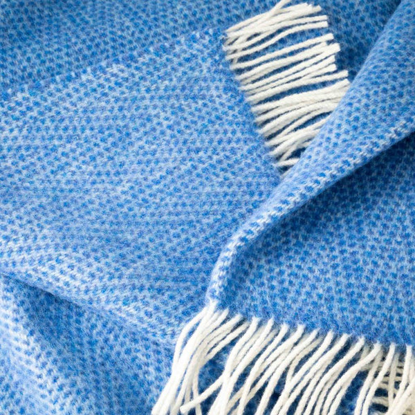 Luxury Cashmere Throw - Sea Blues Herringbone-Nook & Cranny Gift Store-2019 National Gift Store Of The Year-Ireland-Gift Shop