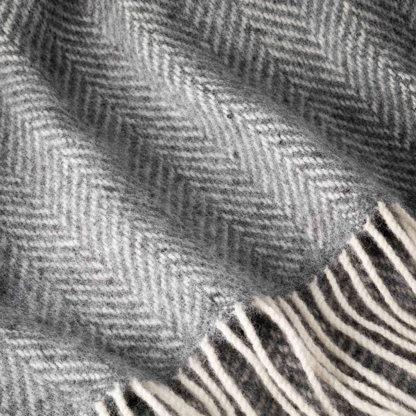 Luxury Cashmere Throw - Grey Herringbone-Nook & Cranny Gift Store-2019 National Gift Store Of The Year-Ireland-Gift Shop