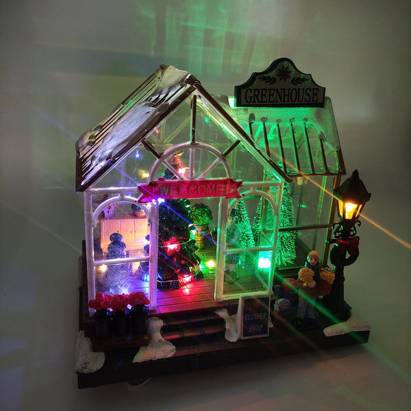 Musical Christmas Greenhouse with LED Light-Nook & Cranny Gift Store-2019 National Gift Store Of The Year-Ireland-Gift Shop