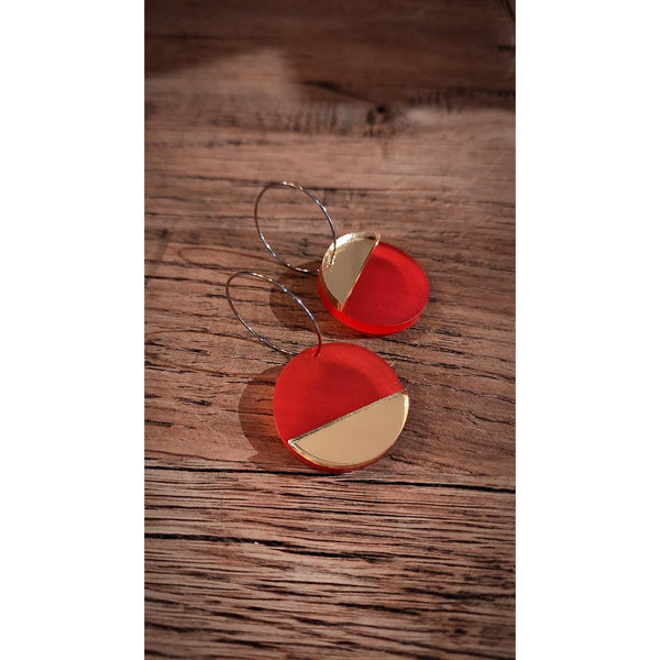 Horizon Earring - Red & Gold-Nook & Cranny Gift Store-2019 National Gift Store Of The Year-Ireland-Gift Shop