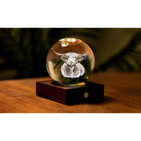 Amber Crystal Light - Highland Cow-Nook & Cranny Gift Store-2019 National Gift Store Of The Year-Ireland-Gift Shop