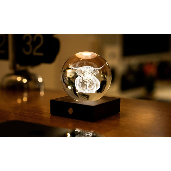 Amber Crystal Light - Highland Cow-Nook & Cranny Gift Store-2019 National Gift Store Of The Year-Ireland-Gift Shop