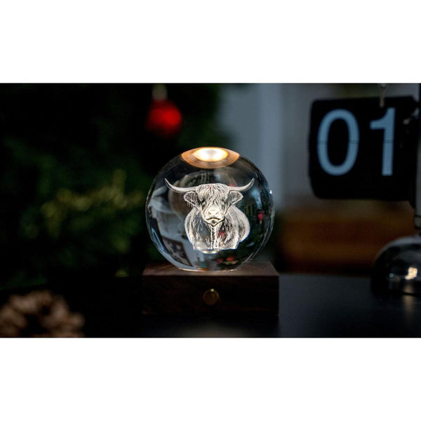 Amber Crystal Light - Highland Cow-Nook & Cranny Gift Store-2019 National Gift Store Of The Year-Ireland-Gift Shop