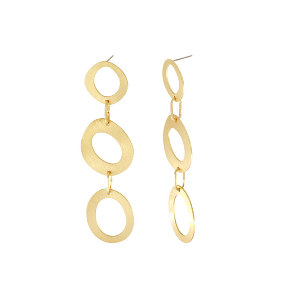 Alaya Triple Circle Earrings - Gold-Nook & Cranny Gift Store-2019 National Gift Store Of The Year-Ireland-Gift Shop