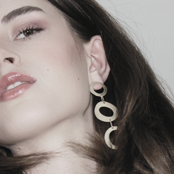 Alaya Triple Circle Earrings - Silver-Nook & Cranny Gift Store-2019 National Gift Store Of The Year-Ireland-Gift Shop