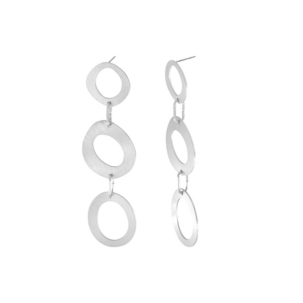 Alaya Triple Circle Earrings - Silver-Nook & Cranny Gift Store-2019 National Gift Store Of The Year-Ireland-Gift Shop