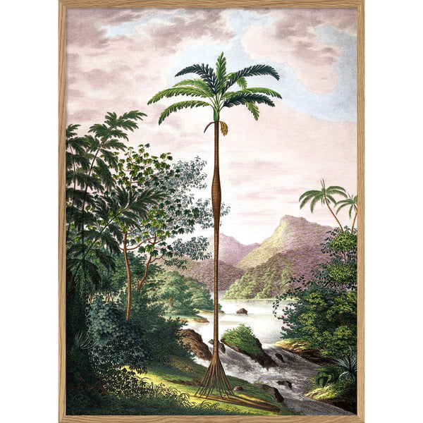 Jungle Scenery - Oak style framed print (Lush Palm)-Nook & Cranny Gift Store-2019 National Gift Store Of The Year-Ireland-Gift Shop