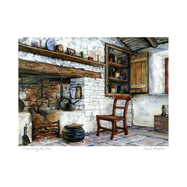 'Come sit by the fire' - Irish Framed Print-Nook & Cranny Gift Store-2019 National Gift Store Of The Year-Ireland-Gift Shop