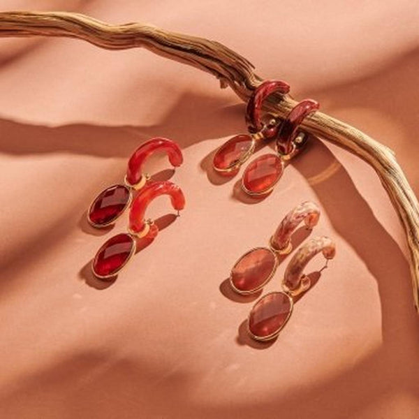 Quirky Resin and Glass Earrings - Amber-Nook & Cranny Gift Store-2019 National Gift Store Of The Year-Ireland-Gift Shop