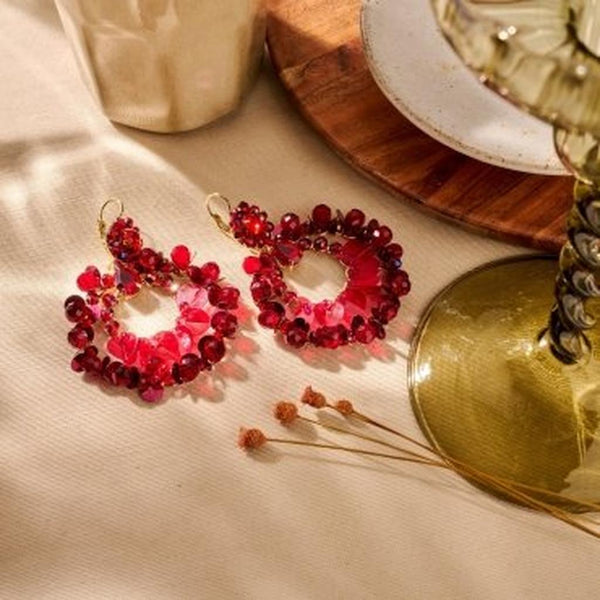 Scarlet Dusk Beaded Earrings-Nook & Cranny Gift Store-2019 National Gift Store Of The Year-Ireland-Gift Shop