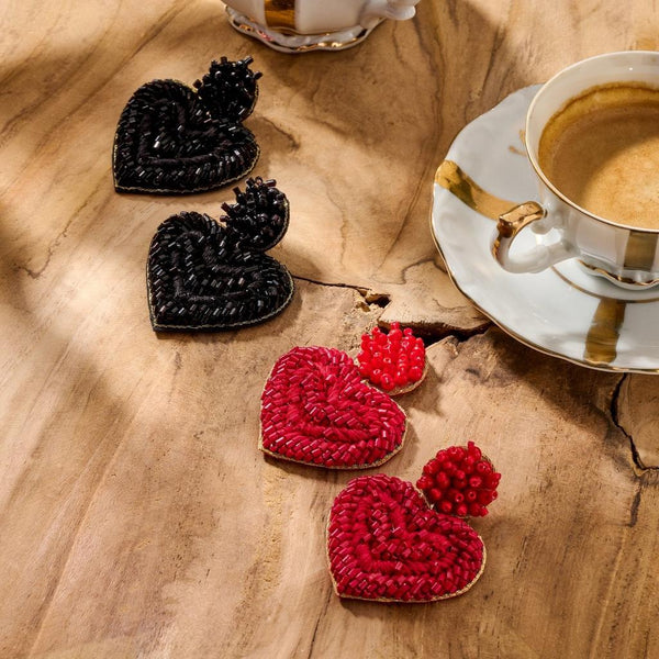 Beaded Earrings - Hearts-Nook & Cranny Gift Store-2019 National Gift Store Of The Year-Ireland-Gift Shop