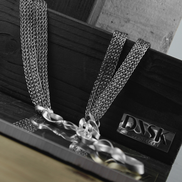 Anastazia Long Knitted Fluid Necklace - Silver-Nook & Cranny Gift Store-2019 National Gift Store Of The Year-Ireland-Gift Shop