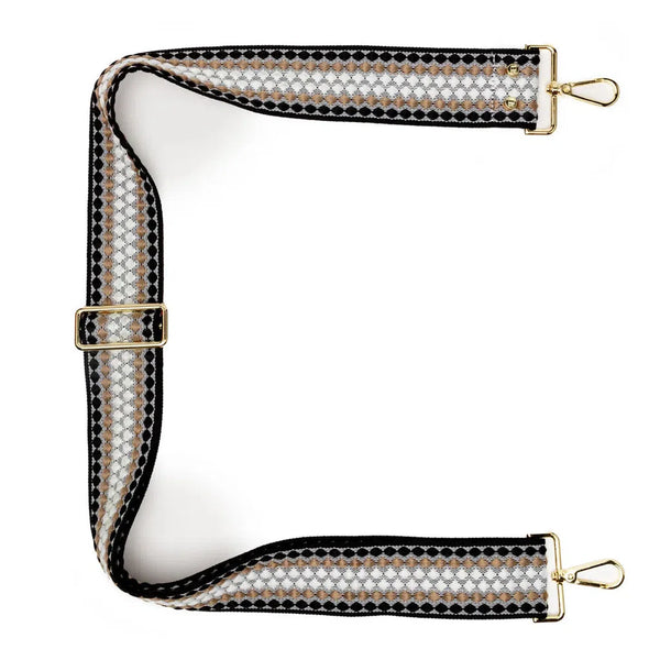 Elie Beaumont Bag Strap - Black Sand Geometric-Nook & Cranny Gift Store-2019 National Gift Store Of The Year-Ireland-Gift Shop