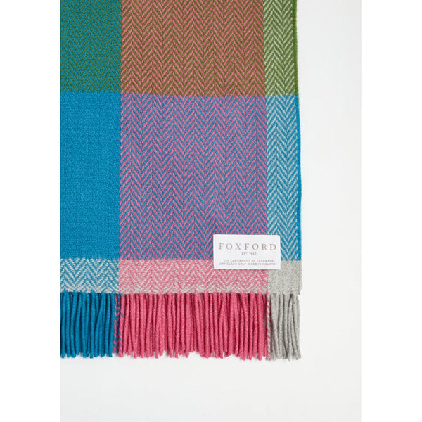 Luxurious Foxford Cashmere Throw - Deel Block Check-Nook & Cranny Gift Store-2019 National Gift Store Of The Year-Ireland-Gift Shop