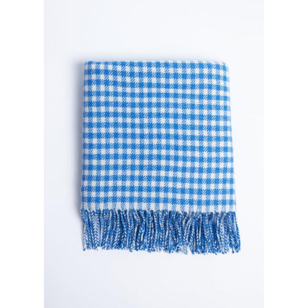 Foxford Cornish Blue Gingham Baby Blacket - 100% Lambswool-Nook & Cranny Gift Store-2019 National Gift Store Of The Year-Ireland-Gift Shop