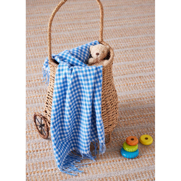 Foxford Cornish Blue Gingham Baby Blacket - 100% Lambswool-Nook & Cranny Gift Store-2019 National Gift Store Of The Year-Ireland-Gift Shop