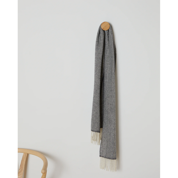 Foxford Scarf - Oxford & White Herringbone in Wool / Cashmere-Nook & Cranny Gift Store-2019 National Gift Store Of The Year-Ireland-Gift Shop