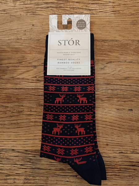 Luxury Bamboo Socks - Reindeer-Nook & Cranny Gift Store-2019 National Gift Store Of The Year-Ireland-Gift Shop