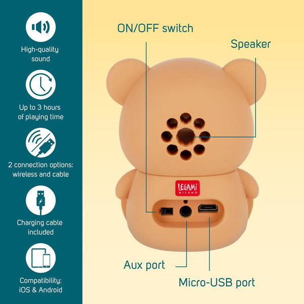 Wireless Speaker with Stand - The Sound of Cuteness (Teddy)-Nook & Cranny Gift Store-2019 National Gift Store Of The Year-Ireland-Gift Shop