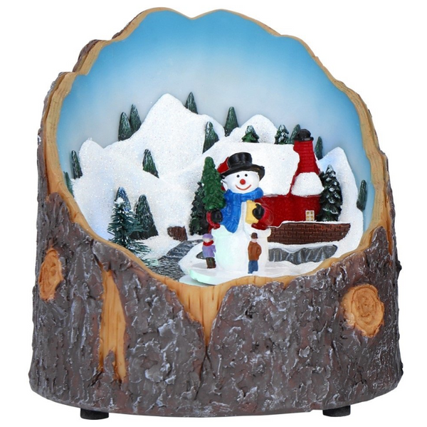 Musical Christmas Scene Light Up Ornament - Tree Trunk-Nook & Cranny Gift Store-2019 National Gift Store Of The Year-Ireland-Gift Shop