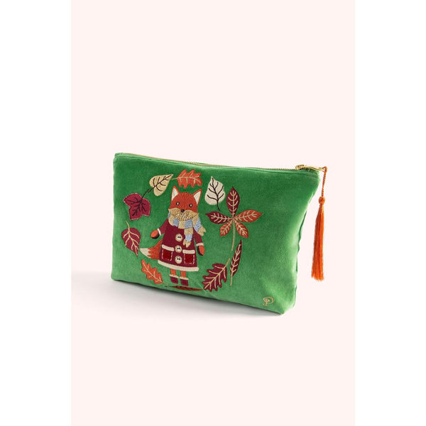 Velvet Zip Pouch - Winter Fox-Nook & Cranny Gift Store-2019 National Gift Store Of The Year-Ireland-Gift Shop