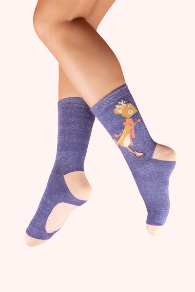 Bamboo Ankle Socks - Skating Deer-Nook & Cranny Gift Store-2019 National Gift Store Of The Year-Ireland-Gift Shop