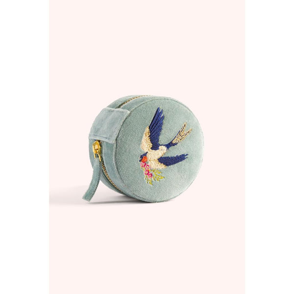 Embroidered Velvet Jewelry Box - Swooping Swallow-Nook & Cranny Gift Store-2019 National Gift Store Of The Year-Ireland-Gift Shop