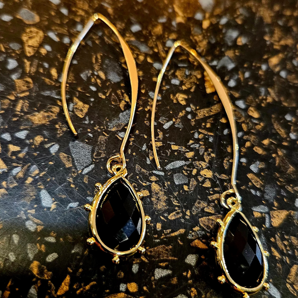Agate Gemstone (Long) Earrings-Nook & Cranny Gift Store-2019 National Gift Store Of The Year-Ireland-Gift Shop