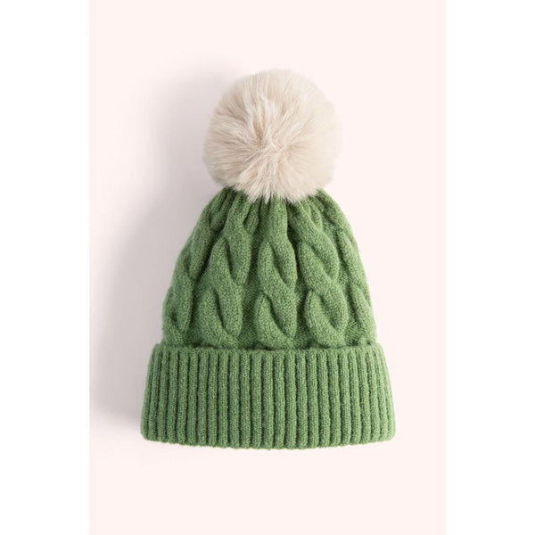 Elise Bobble Hat - Sage & Cream-Nook & Cranny Gift Store-2019 National Gift Store Of The Year-Ireland-Gift Shop