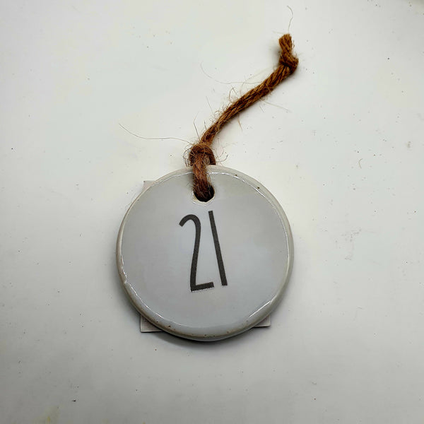 Ceramic round 'Happy Birthday 'Age' tag - find the birthday number!-Nook & Cranny Gift Store-2019 National Gift Store Of The Year-Ireland-Gift Shop
