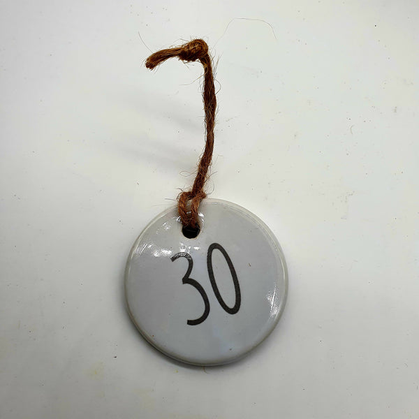 Ceramic round 'Happy Birthday 'Age' tag - find the birthday number!-Nook & Cranny Gift Store-2019 National Gift Store Of The Year-Ireland-Gift Shop