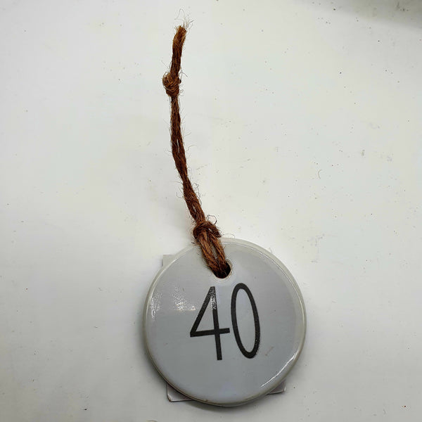 Ceramic round 'Happy Birthday 'Age' tag - find the birthday number!-Nook & Cranny Gift Store-2019 National Gift Store Of The Year-Ireland-Gift Shop