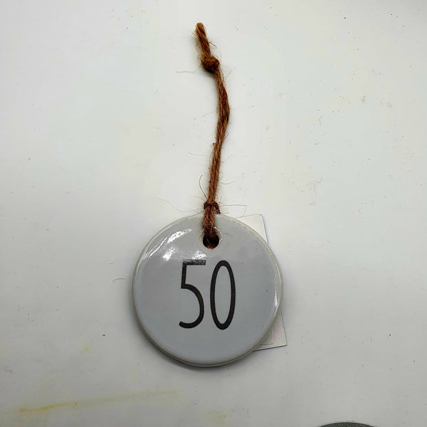 Ceramic round 'Happy Birthday 'Age' tag - find the birthday number!-Nook & Cranny Gift Store-2019 National Gift Store Of The Year-Ireland-Gift Shop