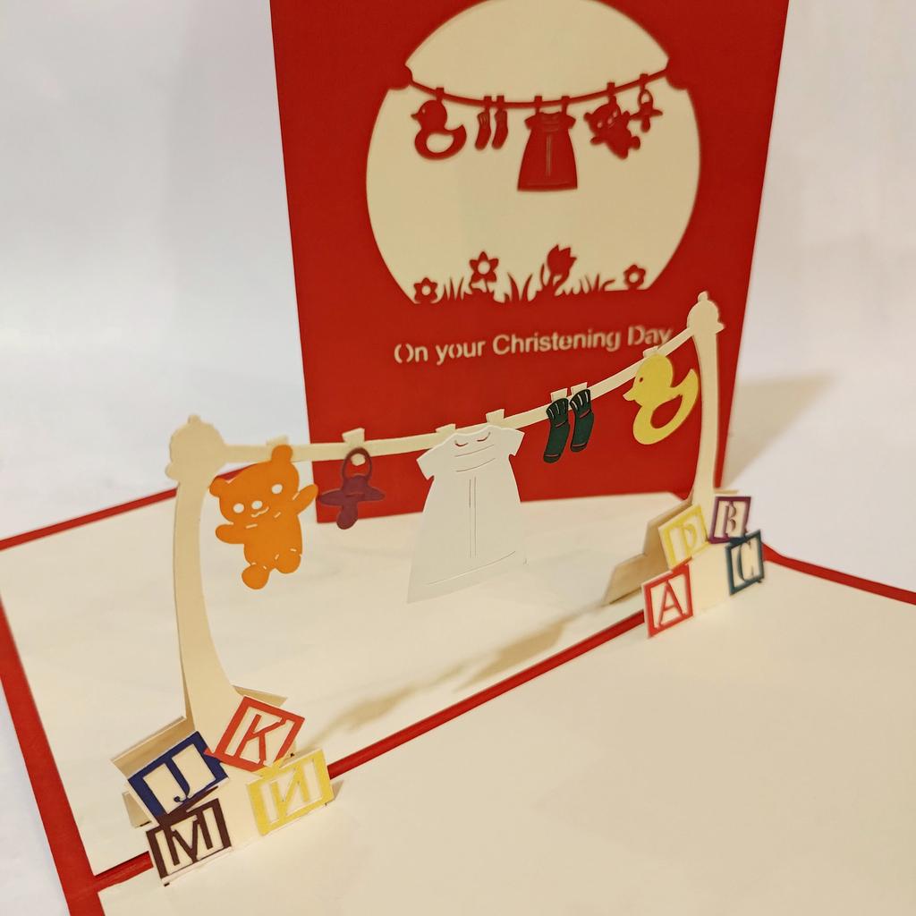 3d Pop up Card - On you Christening Day-Nook & Cranny Gift Store-2019 National Gift Store Of The Year-Ireland-Gift Shop