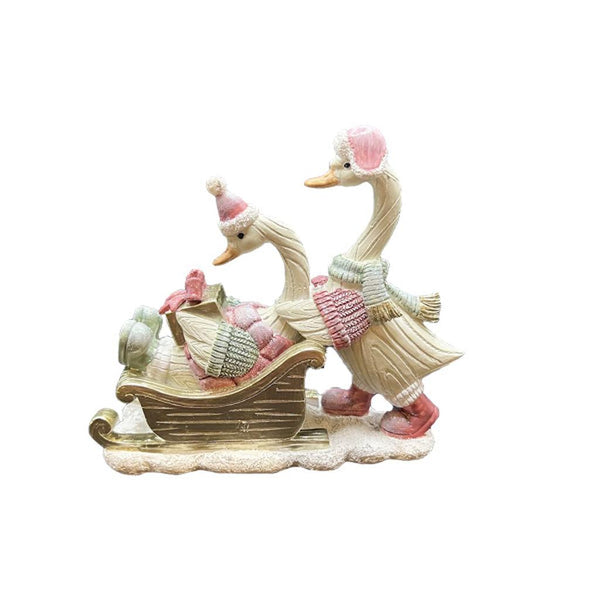 Goose on sleigh - Christmas Decoration (13cm)-Nook & Cranny Gift Store-2019 National Gift Store Of The Year-Ireland-Gift Shop
