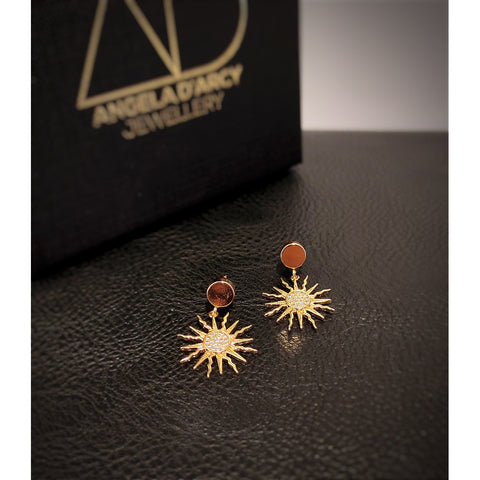Sun Burst Earrings - Gold