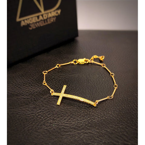 Gold Cross Bracelet