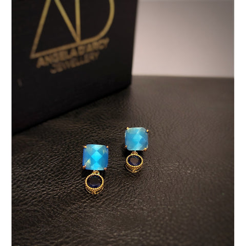 Baby Faceted Earrings - Blue