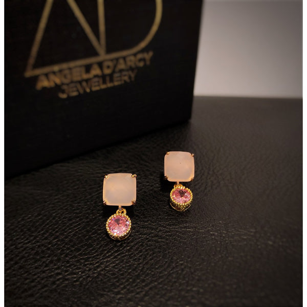 Baby Faceted Earrings - Pink-Nook & Cranny Gift Store-2019 National Gift Store Of The Year-Ireland-Gift Shop