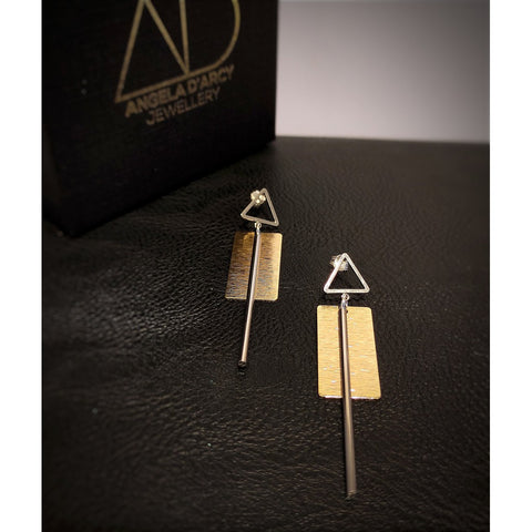 Geometric Pillar Triangle Earrings...