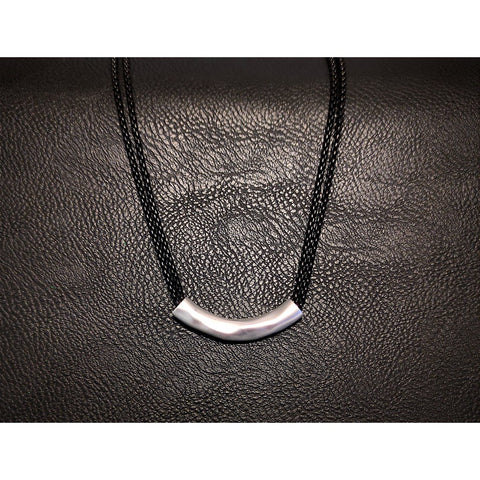 Curve Gunmetal Necklace - Silver-Nook & Cranny Gift Store-2019 National Gift Store Of The Year-Ireland-Gift Shop