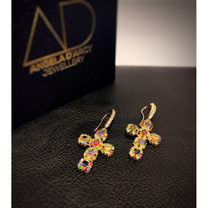 Multicoloured Cross Earrings...-Nook & Cranny Gift Store-2019 National Gift Store Of The Year-Ireland-Gift Shop