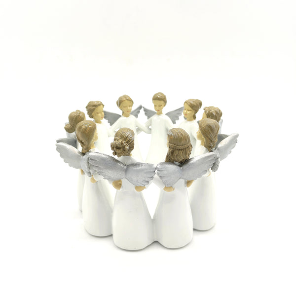 Ceramic Angels in a Ring Candle Holder-Nook & Cranny Gift Store-2019 National Gift Store Of The Year-Ireland-Gift Shop