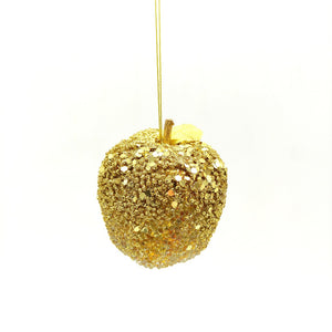 Gold Sequin Apple and Pear Hanging Decoration-Nook & Cranny Gift Store-2019 National Gift Store Of The Year-Ireland-Gift Shop