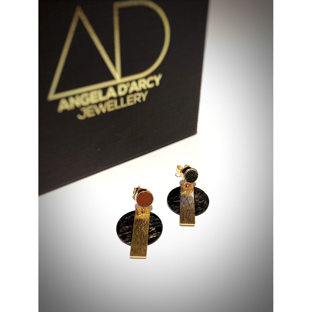 Gunmetal T-Bar Earrings - Black-Nook & Cranny Gift Store-2019 National Gift Store Of The Year-Ireland-Gift Shop