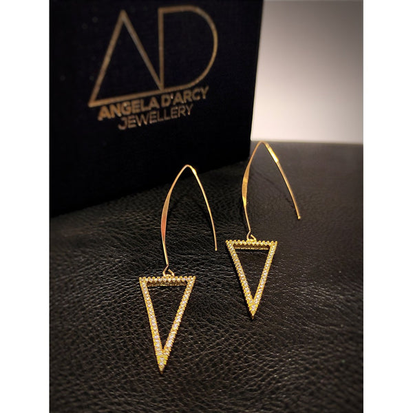 Geometric Triangle Drop Earrings... (Long)-Nook & Cranny Gift Store-2019 National Gift Store Of The Year-Ireland-Gift Shop