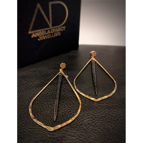 Gunmetal Spike Teardrop Earrings-Nook & Cranny Gift Store-2019 National Gift Store Of The Year-Ireland-Gift Shop