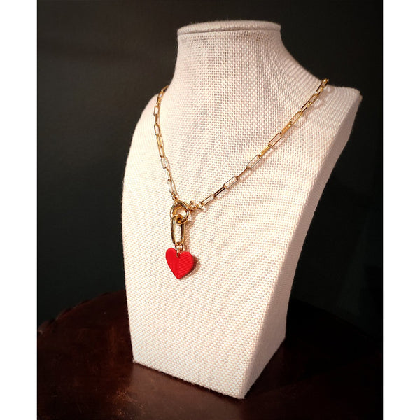 Red Heart Necklace with classic chunky chain-Nook & Cranny Gift Store-2019 National Gift Store Of The Year-Ireland-Gift Shop