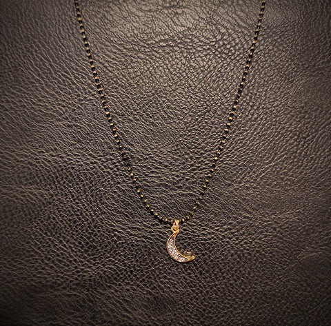 Delicate Necklace - Gunmetal Moon-Nook & Cranny Gift Store-2019 National Gift Store Of The Year-Ireland-Gift Shop