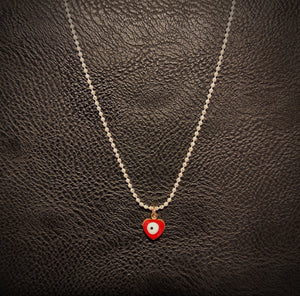 Deliacte Necklace - Evil Eye Heart-Nook & Cranny Gift Store-2019 National Gift Store Of The Year-Ireland-Gift Shop
